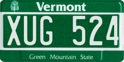 VT license plate XUG524