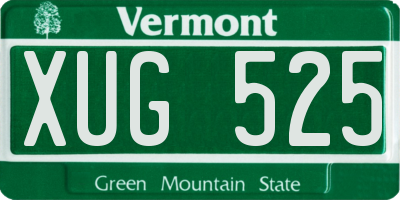 VT license plate XUG525