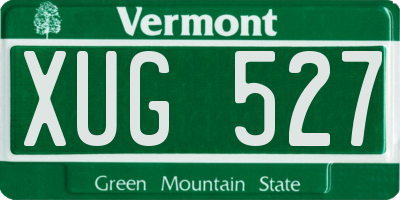VT license plate XUG527