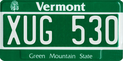 VT license plate XUG530