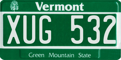 VT license plate XUG532