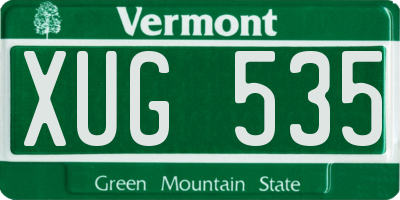 VT license plate XUG535