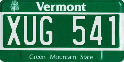 VT license plate XUG541