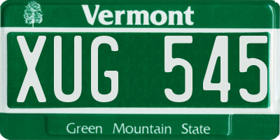 VT license plate XUG545