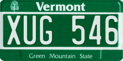 VT license plate XUG546