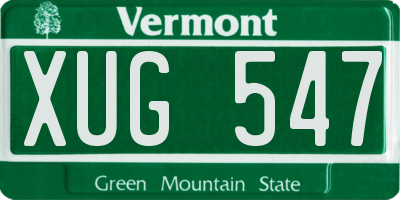 VT license plate XUG547