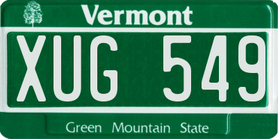 VT license plate XUG549