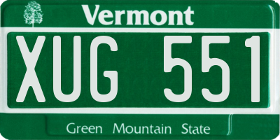 VT license plate XUG551