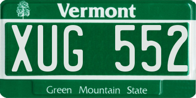 VT license plate XUG552