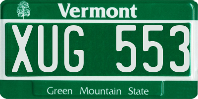VT license plate XUG553