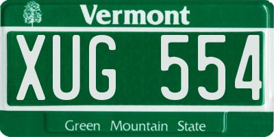 VT license plate XUG554