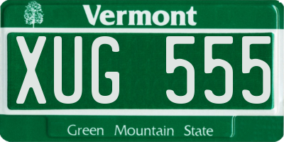 VT license plate XUG555