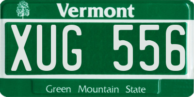 VT license plate XUG556