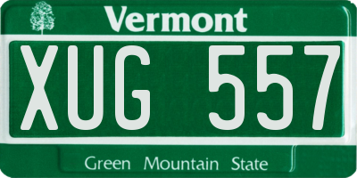 VT license plate XUG557