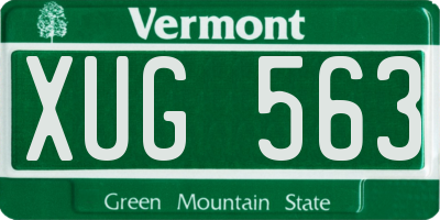 VT license plate XUG563