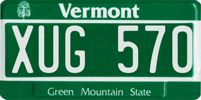 VT license plate XUG570