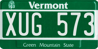 VT license plate XUG573