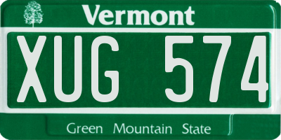 VT license plate XUG574