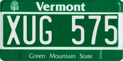VT license plate XUG575
