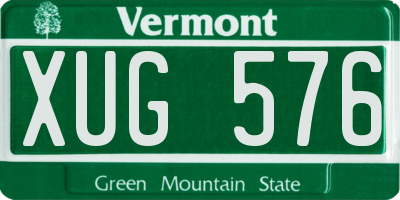 VT license plate XUG576