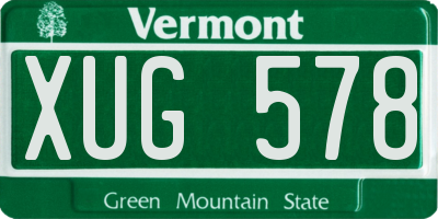 VT license plate XUG578