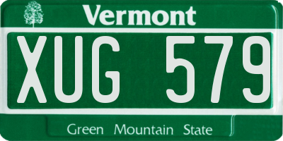 VT license plate XUG579