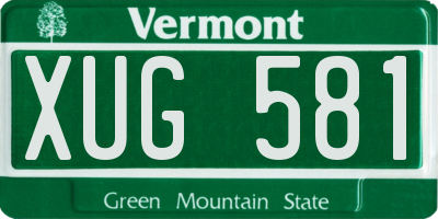 VT license plate XUG581