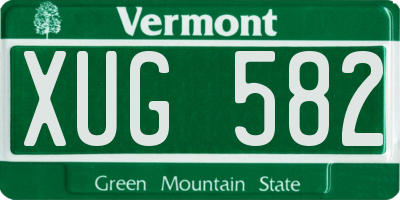 VT license plate XUG582