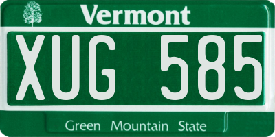 VT license plate XUG585