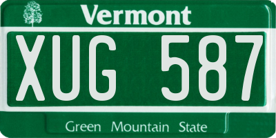 VT license plate XUG587