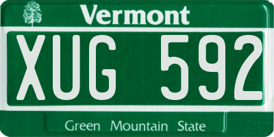 VT license plate XUG592