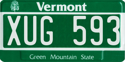 VT license plate XUG593