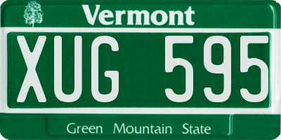 VT license plate XUG595
