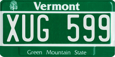 VT license plate XUG599