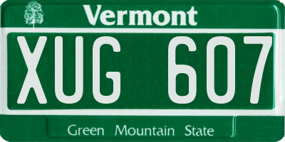 VT license plate XUG607