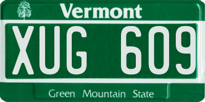 VT license plate XUG609