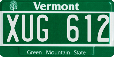 VT license plate XUG612
