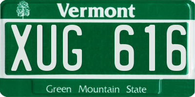 VT license plate XUG616