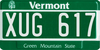 VT license plate XUG617