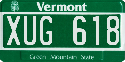 VT license plate XUG618