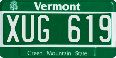VT license plate XUG619