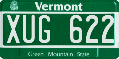 VT license plate XUG622
