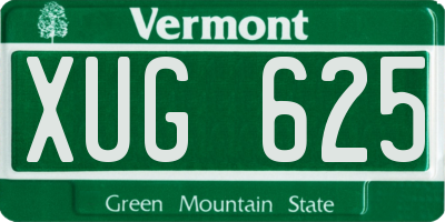 VT license plate XUG625