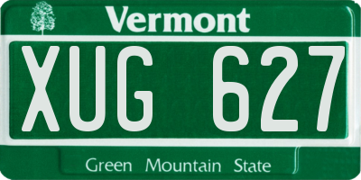 VT license plate XUG627