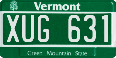 VT license plate XUG631
