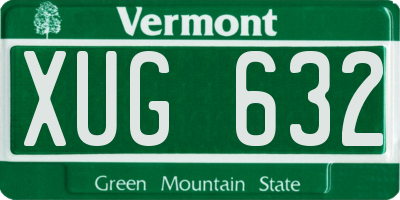 VT license plate XUG632