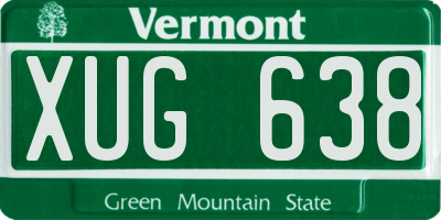 VT license plate XUG638
