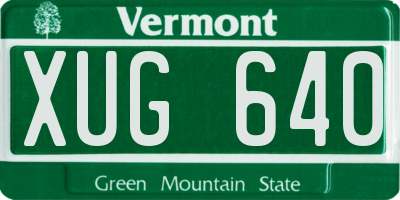 VT license plate XUG640