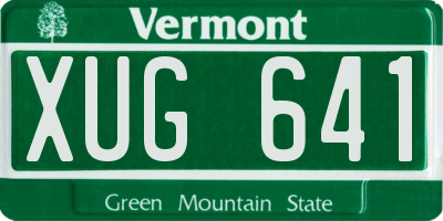 VT license plate XUG641