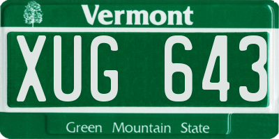 VT license plate XUG643